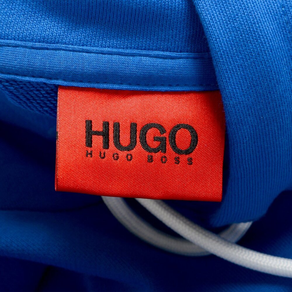 Hugo Boss Men's "Droncos" Blue Logo Hooded Sweatshirt Hoodie US L IT 52 - Picture 6 of 7